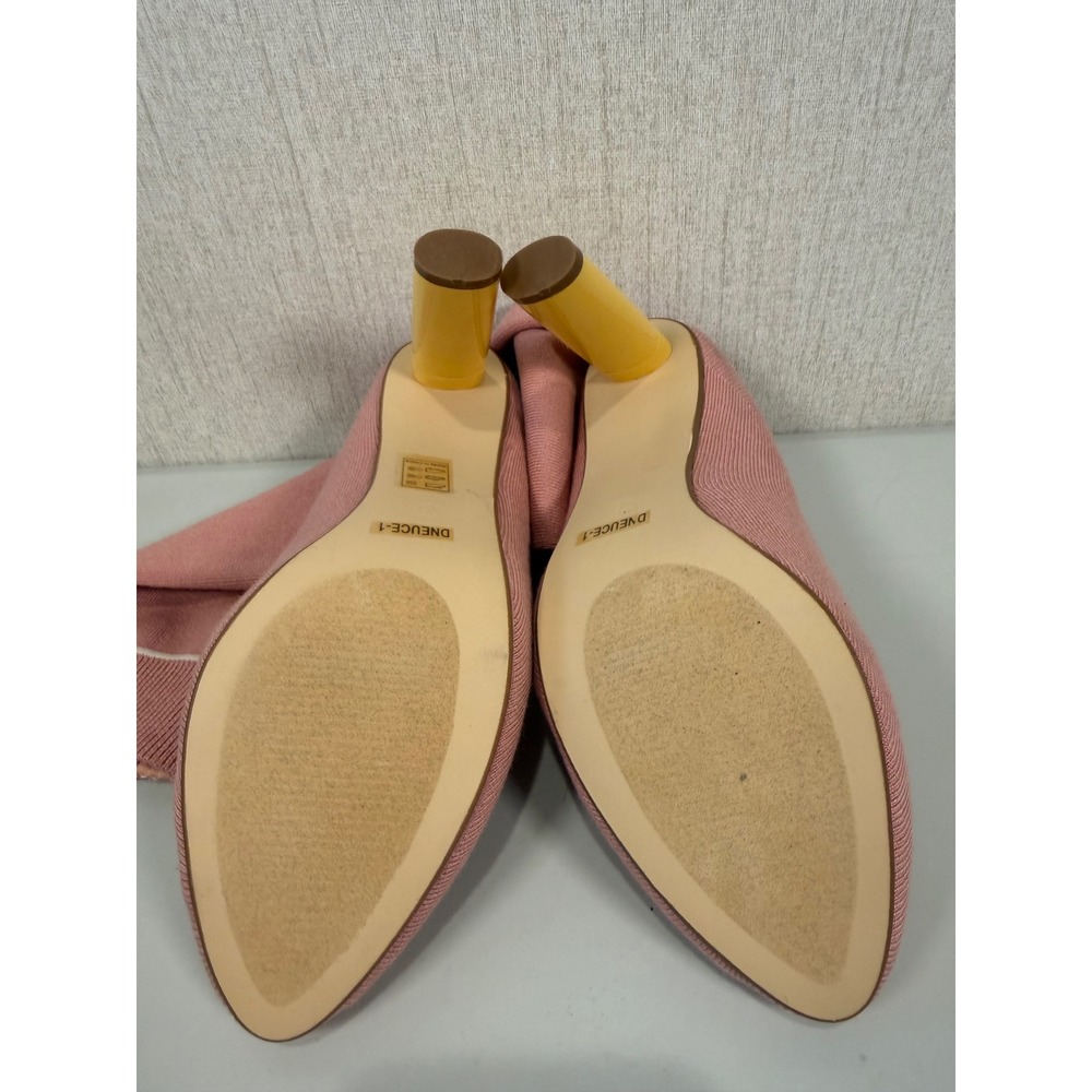 Pink Slip on Sock Mid Calf Boots women size 7.5 - Picture 5 of 10